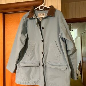 Ladies LL Bean Light Blue Barn Chore Jacket Size 1X Nice!